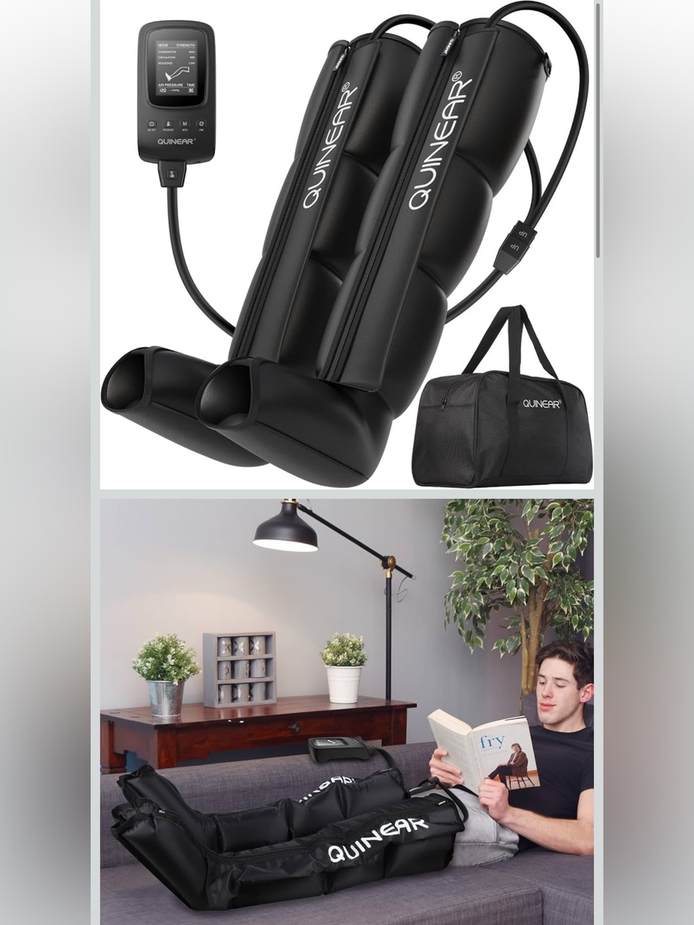 NEW Quinear air compression recovery boot foot/leg massager